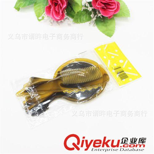 美妝工具 一元梳子套梳 套裝手柄化妝鏡 兩件套 鏡帶梳方便攜帶塑料原始圖片3