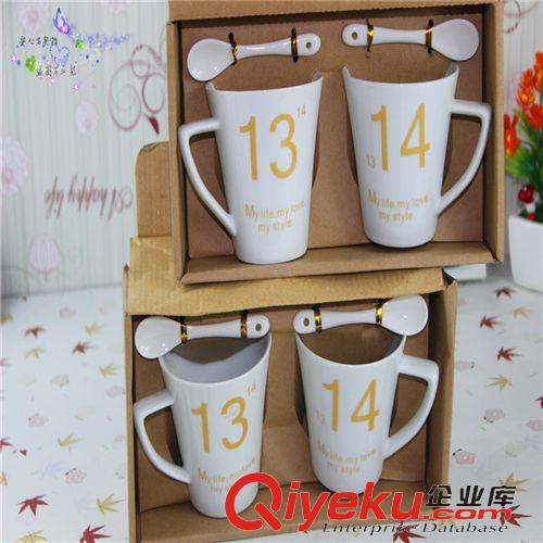 10元店工藝禮品 h陶瓷情侶杯子1314創意杯子義烏9.9元 十元店工藝禮品貨源批發原始圖片3