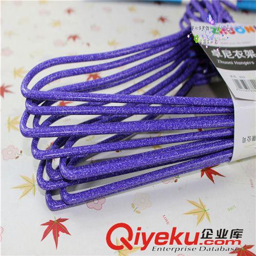10元店家居用品 h124義烏浸塑衣架廠家直銷829加粗加厚成人10個裝衣架 地攤熱賣原始圖片2