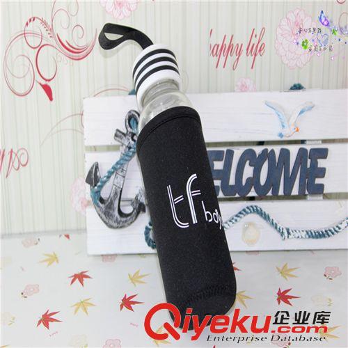 10元店家居用品 h義烏精品店十元店 9.9元店貨源批發(fā)韓版創(chuàng)意玻璃帶外套保溫杯原始圖片2