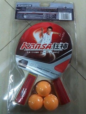 體育用品 乒乓球拍 zp 狂神KS1256乒乓球拍 一副2只拍實惠套裝送3球