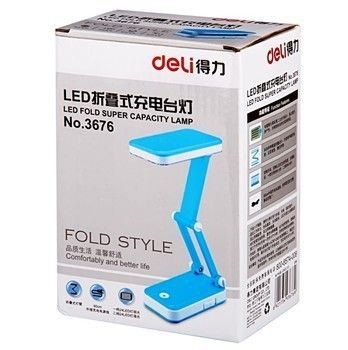 日用百货 得力台灯 LED节能护眼台灯 学生阅读学习 折叠式可充电多3676