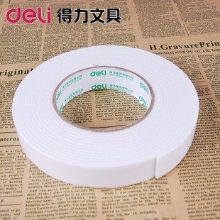 胶带 胶水 得力胶带 泡棉双面胶带 24mm*5y 泡沫海绵胶带 2.5mm厚度 30412