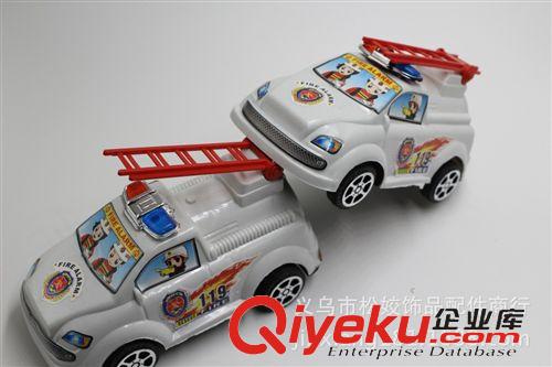 車模型 廠家直銷 2元批發(fā) 拉線兒童玩具 義烏小商品 兩元店 救火車原始圖片2