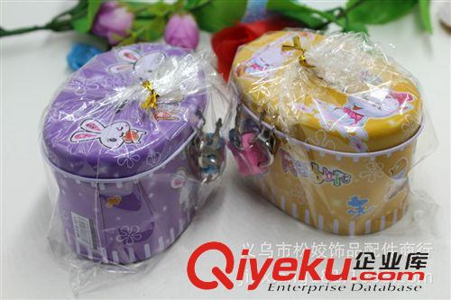 塑料、樹脂工藝品 兩元店工藝品批發 義烏2元小商品地攤采購 學生帶鎖橢圓鐵存錢筒原始圖片3