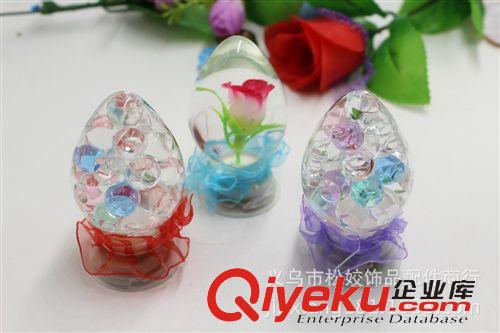 水晶工藝品 2元店日用百貨貨源 義烏兩元店地攤批發工藝品 帶燈發光水晶花原始圖片2
