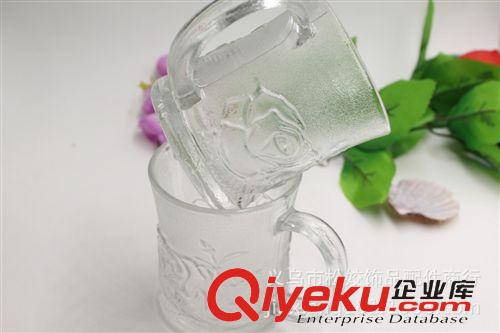 杯子 廠家直銷雅特藍(lán)印花玻璃帶把玫瑰杯 2元玻璃杯批發(fā) 義烏小商品原始圖片3