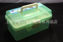 美術(shù)用品系列 RD556彩色透明工具箱 塑料多功能工具箱 透明中號(hào)美術(shù)顏料箱 中號(hào)原始圖片2