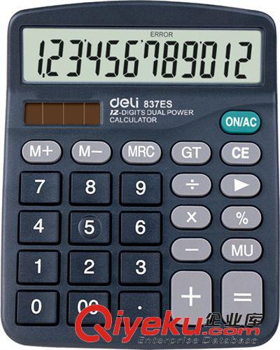計算器 得力辦公用品計算器837ES 經濟型太陽能雙重電源計算機837ES原始圖片2
