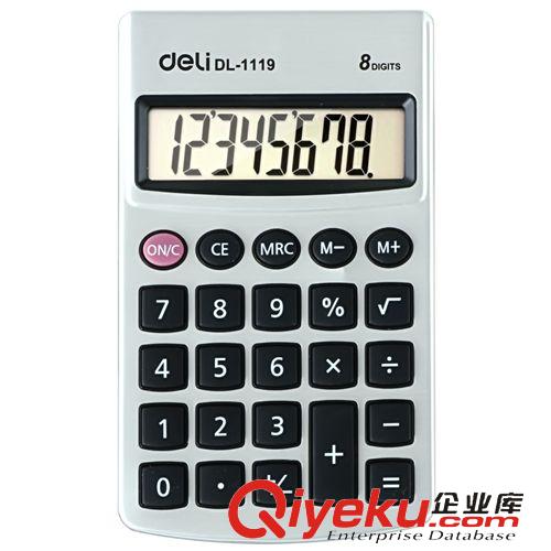 計算器 得力計算器1119 大屏幕紐扣電池計算機 便攜商務帶皮套原始圖片2