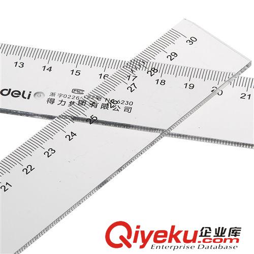 尺子  得力6240 塑料透明直尺 40厘米 小學生文具測量工具尺 繪圖用儀尺