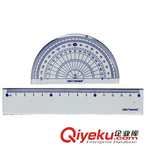 尺子  得力9594套尺 學生繪圖必備套尺 直尺+三角尺+量角器 文具用品原始圖片2