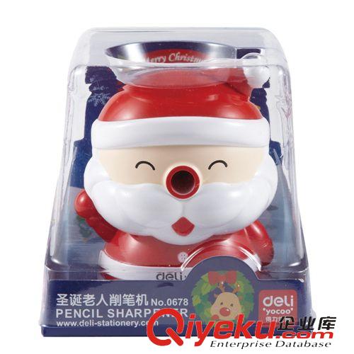 卷筆刀、削筆器 【薦】得力削筆機 手搖可愛削筆器0678 創意圣誕老人卷筆刀原始圖片3