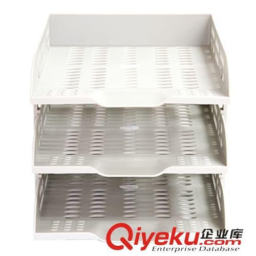 桌上文件柜、架 得力辦公用品 9215文件框三層文件盤文件座文件筐資料架 官方zp原始圖片2
