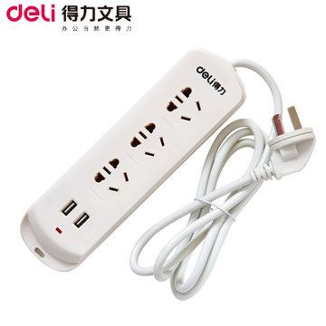 接線插座 得力文插線板 3994電源插座 2.8米6孔接線板插座/拖線板插座3994