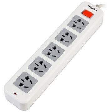 接線插座 得力插線板 電源插座3795-5位組合孔新國標拖線板轉換器 2.8m原始圖片2