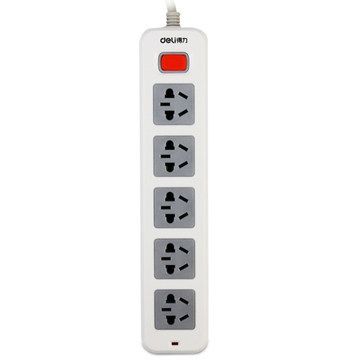 接線插座 得力插線板 電源插座3795-5位組合孔新國標拖線板轉換器 2.8m原始圖片3