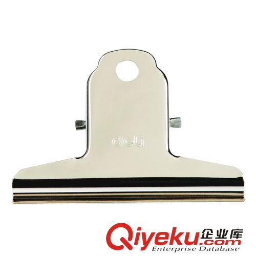 夾子 辦公用品 得力9533票夾 寬76mm畫板夾 不銹鋼夾子 山形票夾原始圖片2