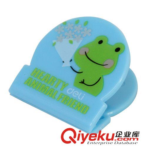 夾子 得力9494透明彩色票夾 卡通塑料兒童文具小燕尾票夾子 6只裝原始圖片2