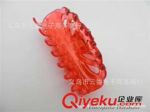 頭飾、飾品、頭繩 二元店義烏小商品批發(fā) 頭飾帶鉆的抓夾 發(fā)夾 塑料抓夾原始圖片2