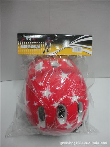 護(hù)具 信龍六孔頭盔 泡沫材質(zhì) 旱冰鞋/溜冰鞋頭盔 圖案隨機(jī)原始圖片2