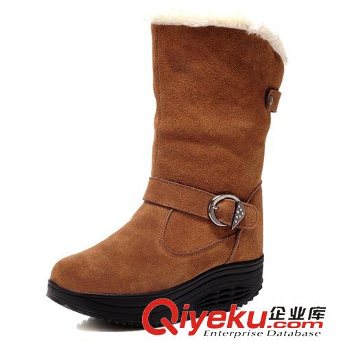 zp女鞋 雪地靴 厚底坦克底中幫中筒 磨砂牛皮 zp女靴 雪地棉靴 批發原始圖片3