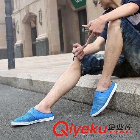 N字母鞋男鞋 夏季半拖男鞋 圓頭韓版潮流日常休閑鞋 透氣英倫時尚包頭拖鞋原始圖片3