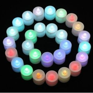 七夕特賣 LED電子蠟燭燈 七彩浪漫婚慶氛圍燈蠟燭燈 LED蠟燭小夜燈多色批發原始圖片2