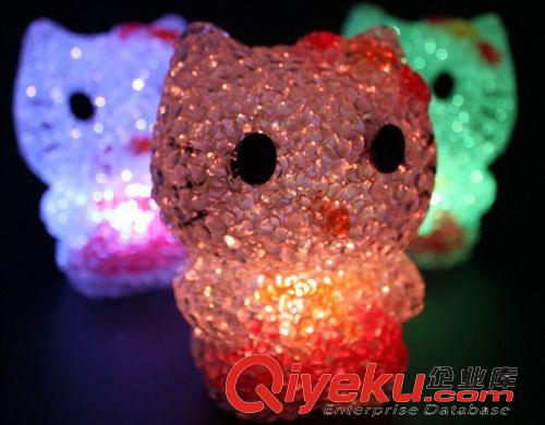 新品上架 水晶KT七彩小夜燈 水晶燈 創意嬰兒童節生日活動禮品玩具婚慶批發原始圖片3