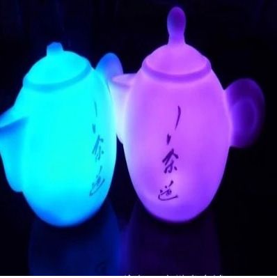 新品上架 新奇特發光玩具 茶壺茶道七彩小夜燈 創意七彩發光led小夜燈批發原始圖片2