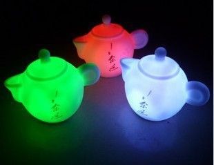 新品上架 新奇特發光玩具 茶壺茶道七彩小夜燈 創意七彩發光led小夜燈批發原始圖片3