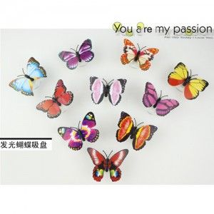 七彩發(fā)光小夜燈 七彩發(fā)光蝴蝶花朵吸盤小夜燈 led節(jié)能創(chuàng)意夜光燈墻壁燈裝飾燈批發(fā)原始圖片3