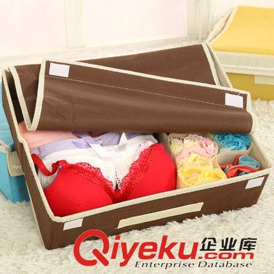 生活用品 田園風彩色可折疊10格有蓋文胸襪子收納盒/內(nèi)衣收納盒38*33*12cm原始圖片2