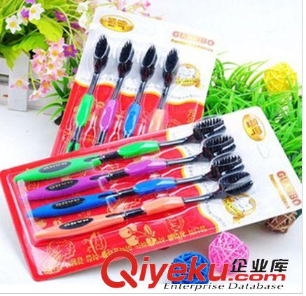 賓館 酒店一次性用品 韓國竹炭纖維超細牙刷批發 牙刷軟毛保健納米樹脂牙刷 4支裝