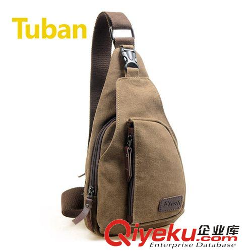 tuban運(yùn)動(dòng)健身 胸包帆布男胸包單肩包斜跨休閑小胸包韓版潮帆布運(yùn)動(dòng)包男戶外背包原始圖片2