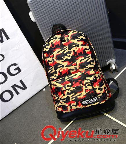 新品上架 2015新款男女學(xué)生書包 時(shí)尚迷彩帆布雙肩包 戶外旅行背包批發(fā)原始圖片3