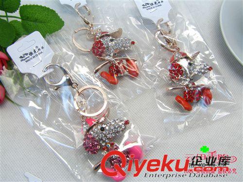 2元至多元精品店貨源 金屬鍍金水鉆鑰匙扣 時尚  9.9十元店貨源  義烏精品批發