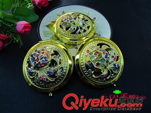 鏡子 義烏批發 復古金屬鏤空化妝鏡子 仿金色電鍍化妝鏡  十元店貨源原始圖片2