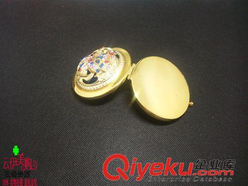 鏡子 義烏批發 復古金屬鏤空化妝鏡子 仿金色電鍍化妝鏡  十元店貨源原始圖片3