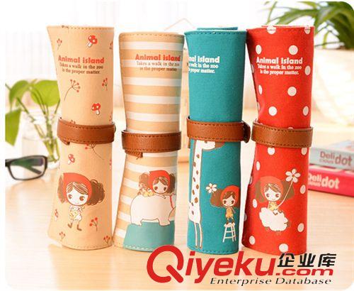 收納用品 廠家直銷帆布創(chuàng)意個(gè)性大容量條紋筆袋 文具袋 義烏十元百貨批發(fā)