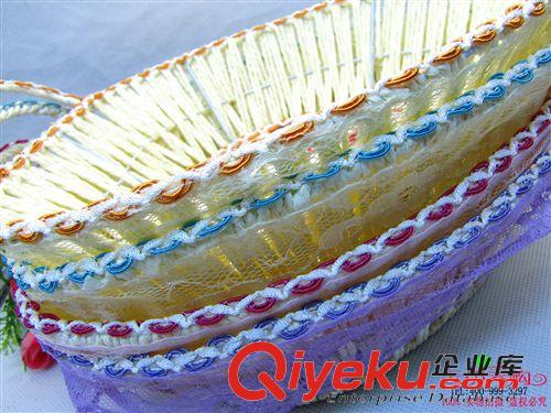 收納用品 雜物收納籃水果籃手工藤編織蕾絲布藝零食收納筐 9.9十元貨源百貨原始圖片3