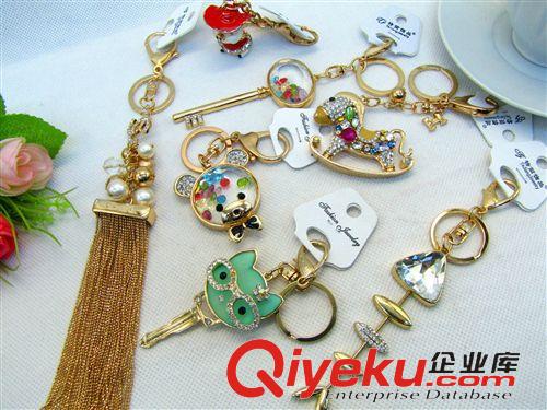 鑰匙扣 韓鑲鉆小兔飾品鑰匙扣 汽車掛件包扣 十元店貨源 義烏批發(fā)原始圖片2