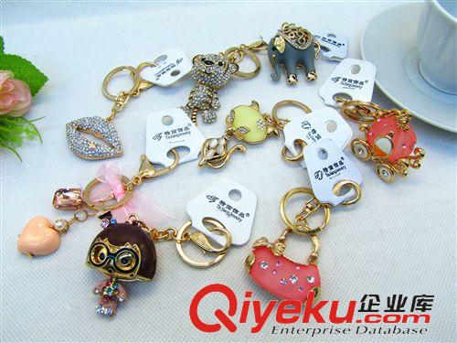 鑰匙扣 韓鑲鉆小兔飾品鑰匙扣 汽車掛件包扣 十元店貨源 義烏批發(fā)原始圖片3