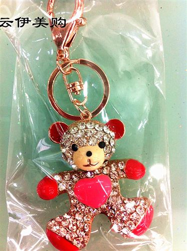 鑰匙扣 男女創(chuàng)意卡通鑰匙扣可愛禮品鑲嵌十元店貨源義烏精品批發(fā)原始圖片2
