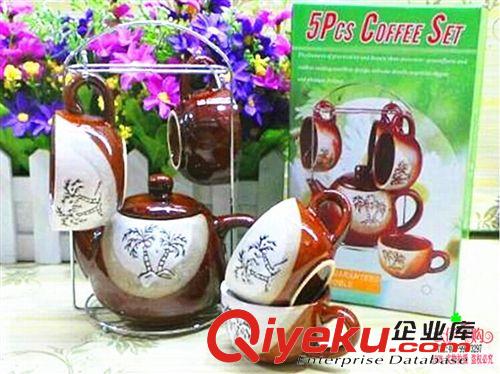 水杯 4杯1壺套裝茶具 陶瓷咖啡杯 一口杯  9.9 十元店貨源 義烏批發(fā)原始圖片3
