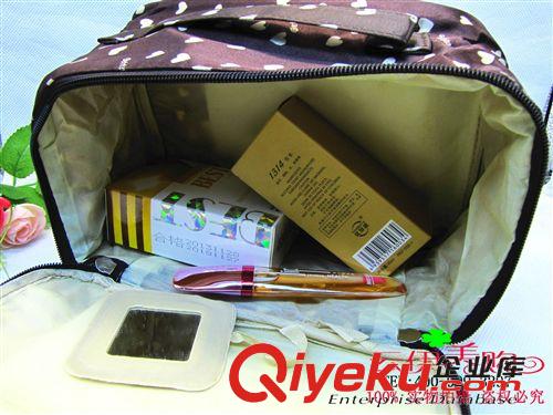 包類 韓國(guó)條紋黑蕾絲邊化妝包便攜包收納洗漱包十元/9.9店貨源義烏批發(fā)原始圖片3