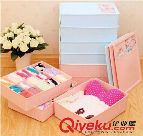 ~查看所有寶貝 7958韓國塑料文胸內衣分格收納盒 內褲襪子有蓋抽屜整理儲物盒子原始圖片2