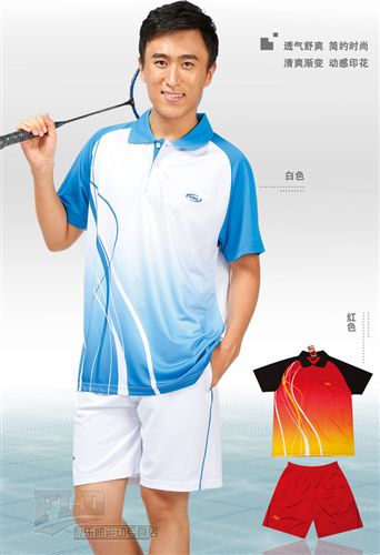 短袖/羽毛球套裝 2015夏季新款休閑運動服 短袖 健身服男批發(fā)一件代發(fā)貨招代理