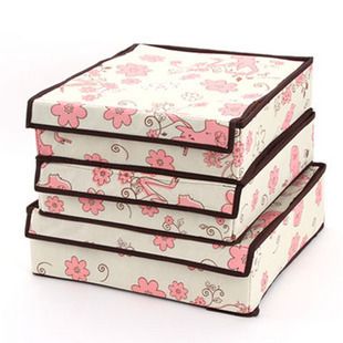 收納盒/Storage Box 高品質(zhì)收納盒三件套 內(nèi)衣收納盒 整理盒三件套 綠色圓點(diǎn) 多款可選原始圖片2