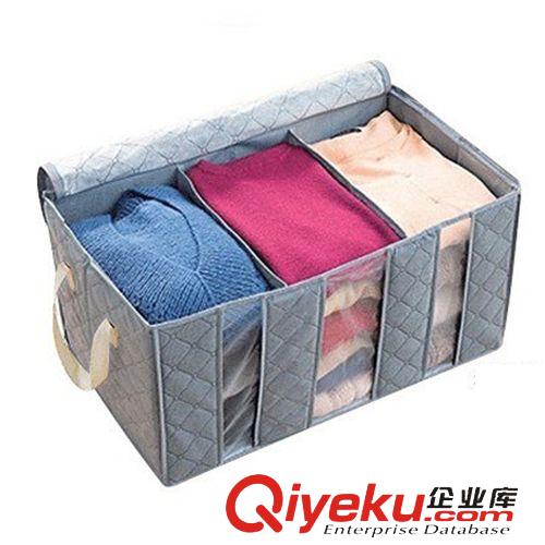 收納盒/Storage Box 廠家直銷 批發(fā)混批 竹炭可視除味衣物被子收納箱整理箱65L原始圖片2